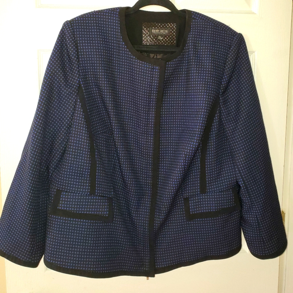 John Meyer Collection Blue and Black Blazer